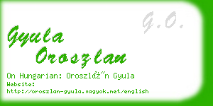 gyula oroszlan business card